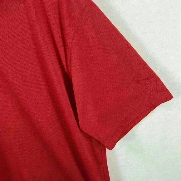 PGA Tour Men’s Polo Size XL Red Polyester Short Sleeves Christmas Golf Casual - Picture 5 of 8